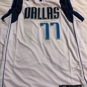 Dallas White and Blue Basketball Jersey